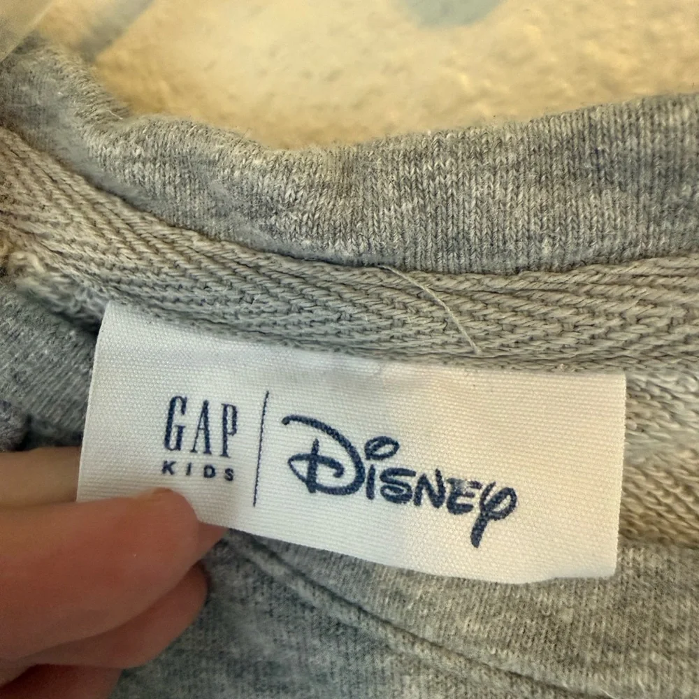 Gap x Disney Minnie Mouse Pullover Sweatshirt Sweater Gray Sequin Polka Dot 8/9